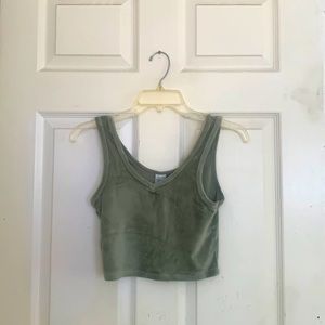 green crop top